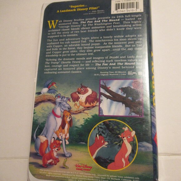 The Fox and the Hound VHS Black Diamond A Walt Disney Classic 2041 - Picture 2 of 7